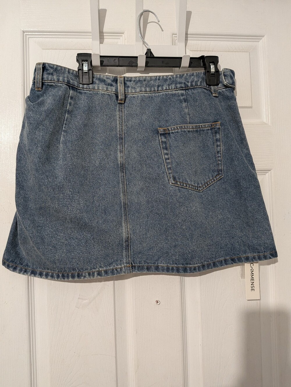 Commense Asymmetric Pleated Denim Mini Skirt - Picture 11 of 16